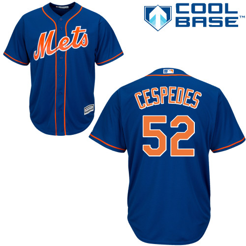 Mets #52 Yoenis Cespedes Blue Cool Base Stitched Youth MLB Jersey
