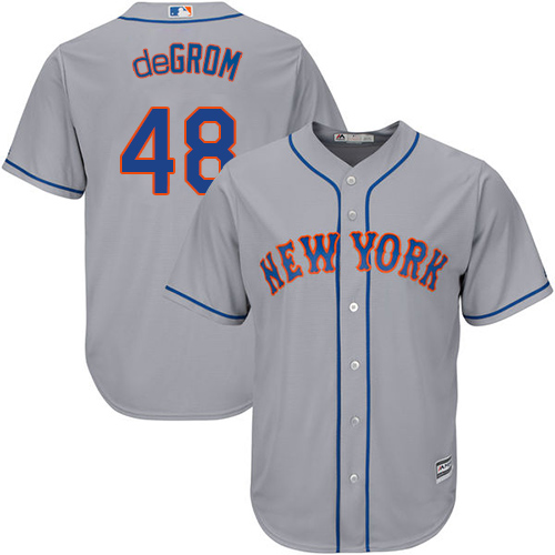 Mets #48 Jacob DeGrom Grey Cool Base Stitched Youth MLB Jersey