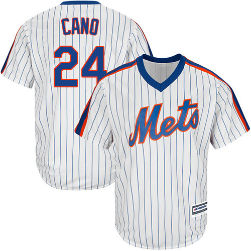 Mets #24 Robinson Cano White(Blue Strip) Alternate Cool Base Stitched Youth MLB Jersey