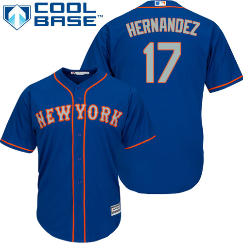Mets #17 Keith Hernandez Blue(Grey NO.) Cool Base Stitched Youth MLB Jersey