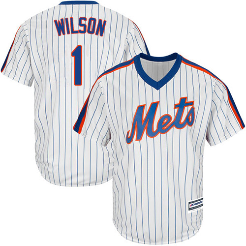 Mets #1 Mookie Wilson White(Blue Strip) Alternate Cool Base Stitched Youth MLB Jersey