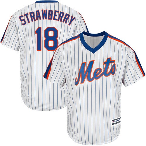 Mets #18 Darryl Strawberry White(Blue Strip) Alternate Cool Base Stitched Youth MLB Jersey