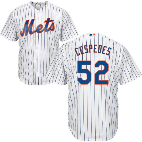 Mets #52 Yoenis Cespedes White(Blue Strip) Cool Base Stitched Youth MLB Jersey