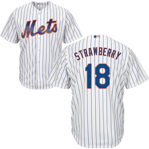 Mets #18 Darryl Strawberry White(Blue Strip) Cool Base Stitched Youth MLB Jersey