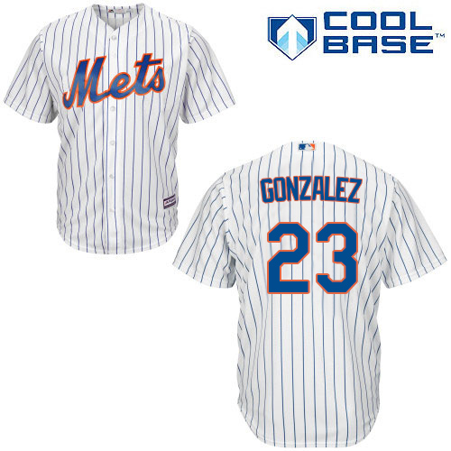 Mets #23 Adrian Gonzalez White(Blue Strip) Cool Base Stitched Youth MLB Jersey