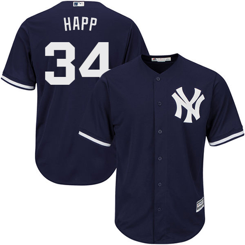 Yankees #34 J.A. Happ Navy Blue New Cool Base Stitched Youth MLB Jersey