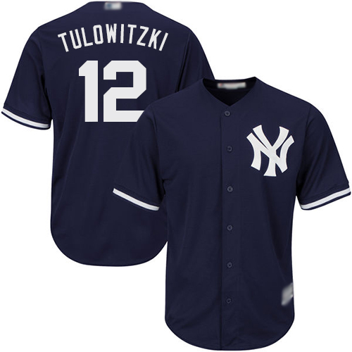 Yankees #12 Troy Tulowitzki Navy blue Cool Base Stitched Youth MLB Jersey