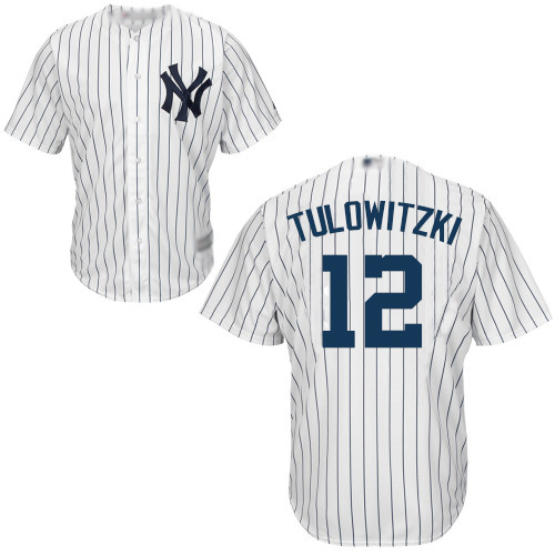 Yankees #12 Troy Tulowitzki White Cool Base Stitched Youth MLB Jersey
