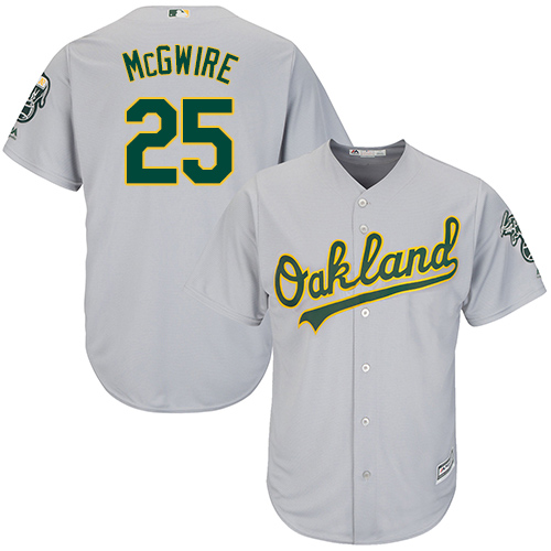 Athletics #25 Mark McGwire Grey Cool Base Stitched Youth MLB Jersey