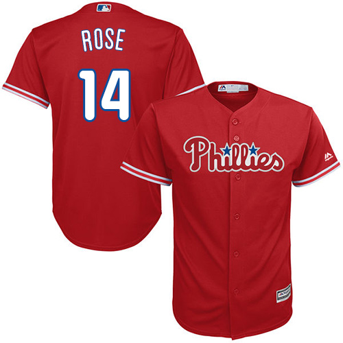 Phillies #14 Pete Rose Red Cool Base Stitched Youth MLB Jersey