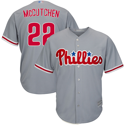 Phillies #22 Andrew McCutchen Grey Cool Base Stitched Youth MLB Jersey