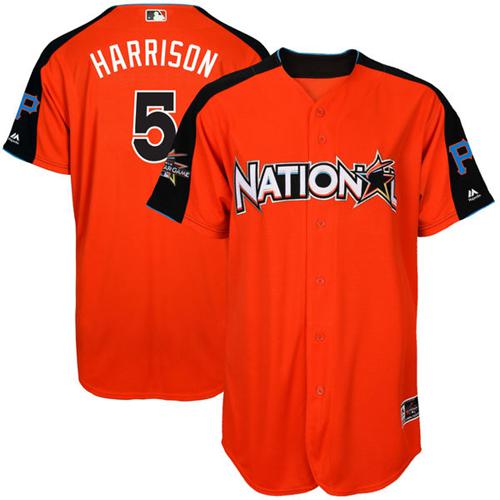 Pirates #5 Josh Harrison Orange 2017 All-Star National League Stitched Youth MLB Jersey