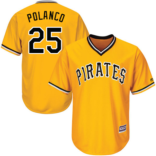 Pirates #25 Gregory Polanco Gold Cool Base Stitched Youth MLB Jersey