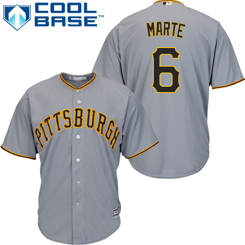 Pirates #6 Starling Marte Grey Cool Base Stitched Youth MLB Jersey