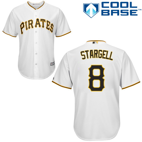 Pirates #8 Willie Stargell White Cool Base Stitched Youth MLB Jersey