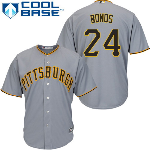 Pirates #24 Barry Bonds Grey Cool Base Stitched Youth MLB Jersey