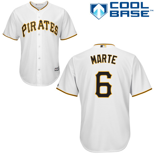 Pirates #6 Starling Marte White Cool Base Stitched Youth MLB Jersey