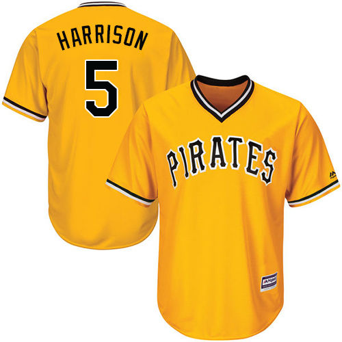 Pirates #5 Josh Harrison Gold Cool Base Stitched Youth MLB Jersey