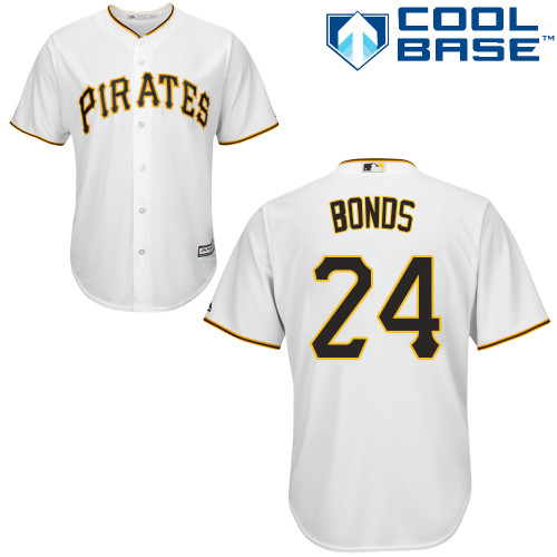 Pirates #24 Barry Bonds White Cool Base Stitched Youth MLB Jersey