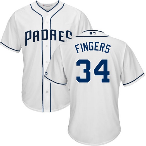 Padres #34 Rollie Fingers White Cool Base Stitched Youth MLB Jersey