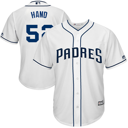 Padres #52 Brad Hand White Cool Base Stitched Youth MLB Jersey