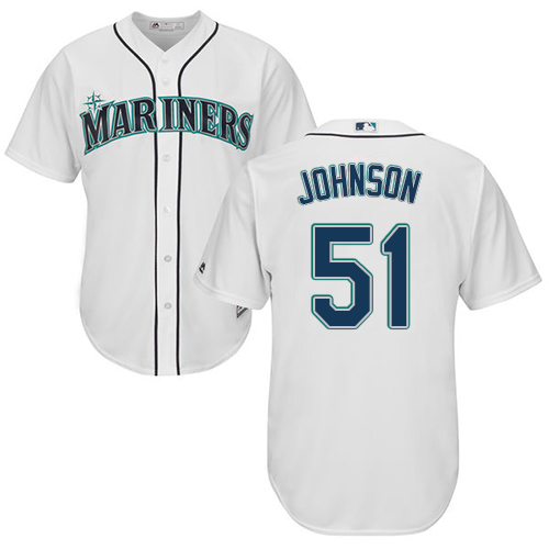 Mariners #51 Randy Johnson White Cool Base Stitched Youth MLB Jersey