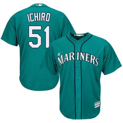 Mariners #51 Ichiro Suzuki Green Cool Base Stitched Youth MLB Jersey