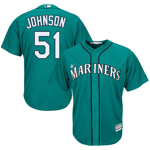 Mariners #51 Randy Johnson Green Cool Base Stitched Youth MLB Jersey