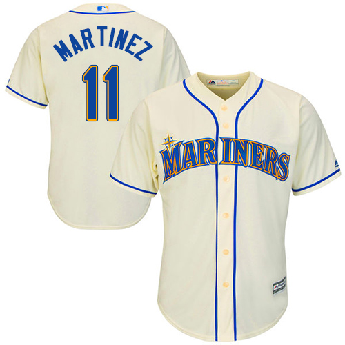 Mariners #11 Edgar Martinez Cream Cool Base Stitched Youth MLB Jersey