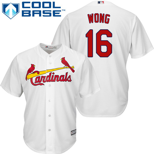 Cardinals #16 Kolten Wong White Cool Base Stitched Youth MLB Jersey