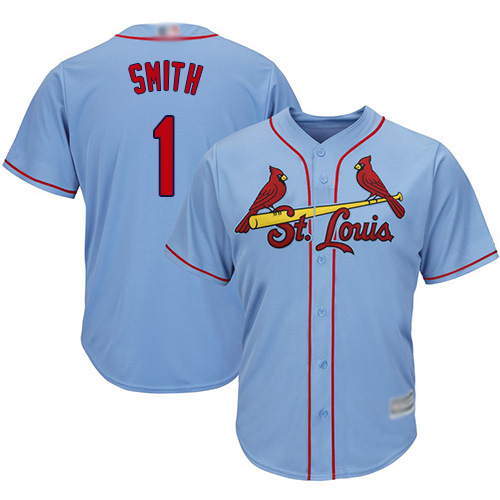Cardinals #1 Ozzie Smith Light Blue Cool Base Stitched Youth MLB Jersey