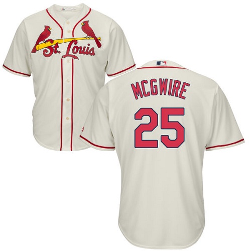 Cardinals #25 Mark McGwire Cream Cool Base Stitched Youth MLB Jersey
