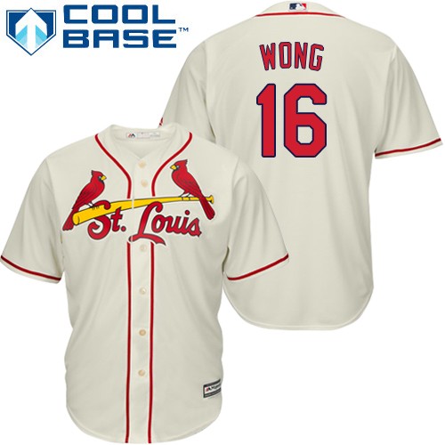 Cardinals #16 Kolten Wong Cream Cool Base Stitched Youth MLB Jersey