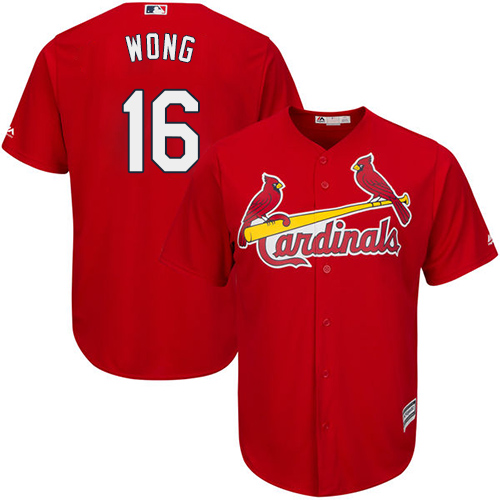 Cardinals #16 Kolten Wong Red Cool Base Stitched Youth MLB Jersey