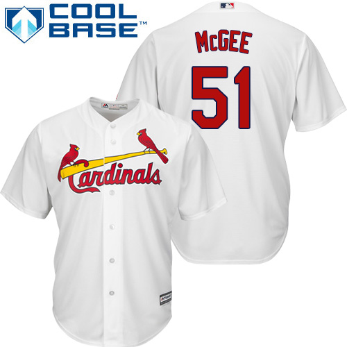 Cardinals #51 Willie McGee White Cool Base Stitched Youth MLB Jersey