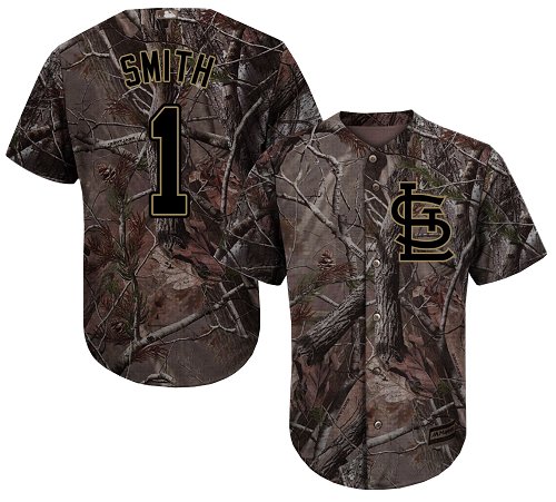 Cardinals #1 Ozzie Smith Camo Realtree Collection Cool Base Stitched Youth MLB Jersey