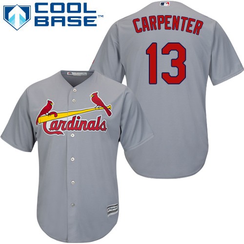 Cardinals #13 Matt Carpenter Grey Cool Base Stitched Youth MLB Jersey
