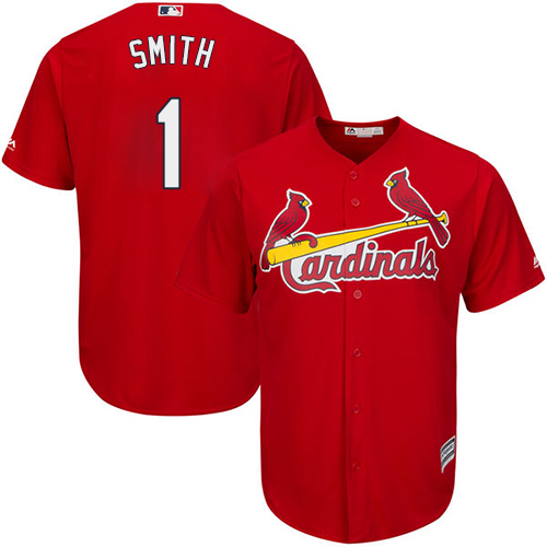 Cardinals #1 Ozzie Smith Red Cool Base Stitched Youth MLB Jersey