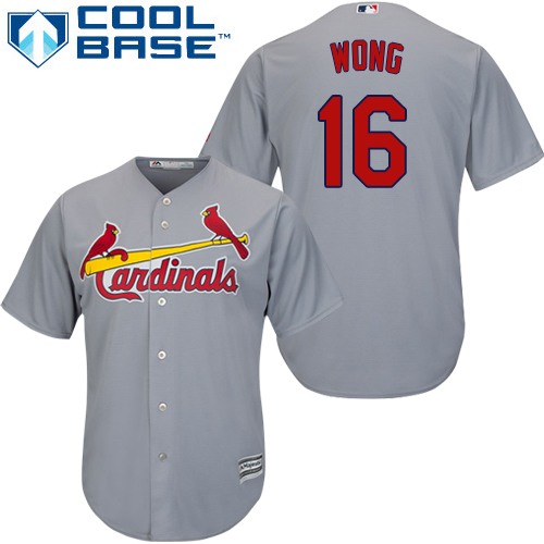 Cardinals #16 Kolten Wong Grey Cool Base Stitched Youth MLB Jersey
