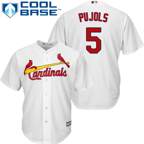 Cardinals #5 Albert Pujols White Cool Base Stitched Youth MLB Jersey