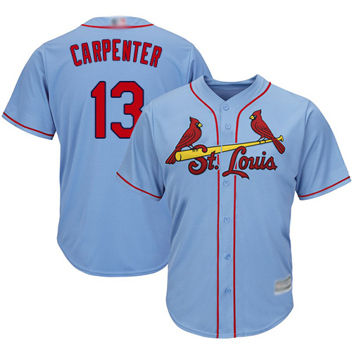 Cardinals #13 Matt Carpenter Light Blue Cool Base Stitched Youth MLB Jersey