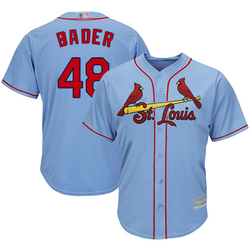 Cardinals #48 Harrison Bader Light Blue Cool Base Stitched Youth MLB Jersey