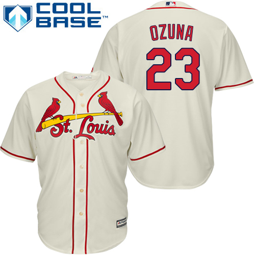 Cardinals #23 Marcell Ozuna Cream Cool Base Stitched Youth MLB Jersey