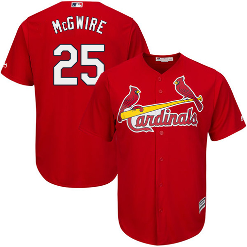 Cardinals #25 Mark McGwire Red Cool Base Stitched Youth MLB Jersey