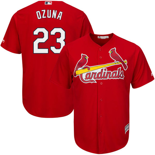 Cardinals #23 Marcell Ozuna Red Cool Base Stitched Youth MLB Jersey