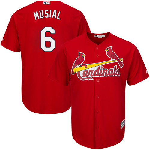 Cardinals #6 Stan Musial Red Cool Base Stitched Youth MLB Jersey