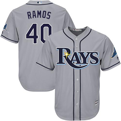 Rays #40 Wilson Ramos Grey Cool Base Stitched Youth MLB Jersey