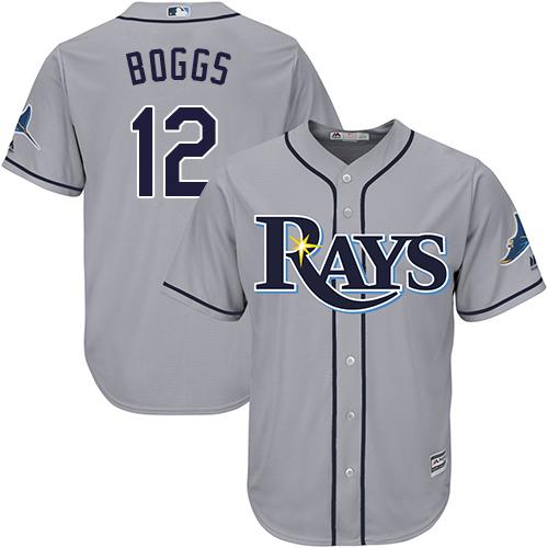 Rays #12 Wade Boggs Grey Cool Base Stitched Youth MLB Jersey