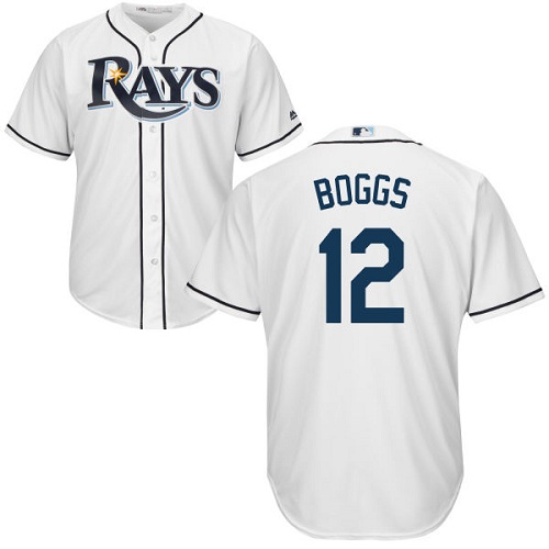 Rays #12 Wade Boggs White Cool Base Stitched Youth MLB Jersey