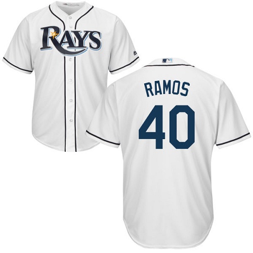Rays #40 Wilson Ramos White Cool Base Stitched Youth MLB Jersey